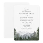 Rustic Mountain Pine Tree Wedding Invitation