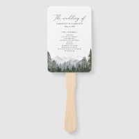 Rustic Mountain Pine Tree Wedding Program