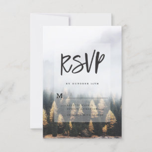 Rustic Mountain Pine Trees Fall Forest Design RSVP Card