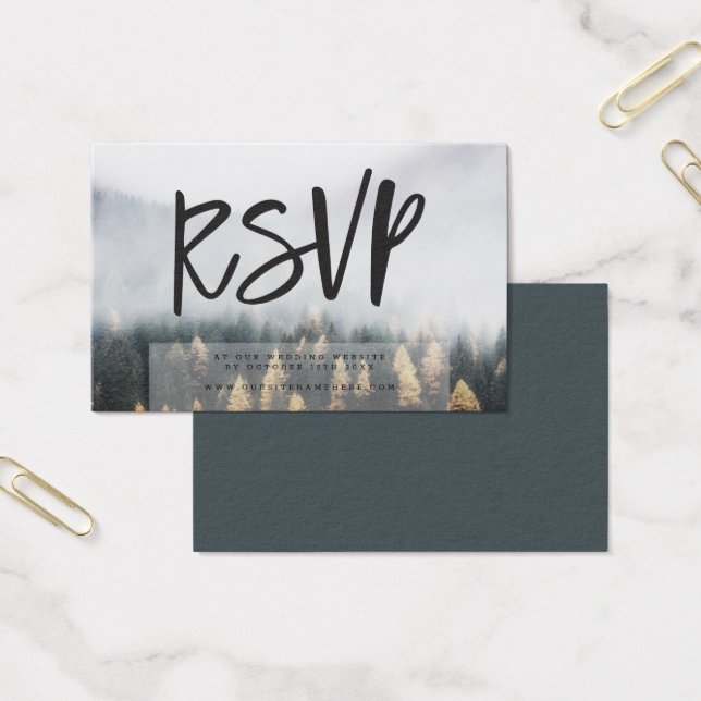 Rustic Mountain Pine Trees Fall RSVP Insert Cards (Office)