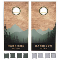 Rustic Mountain Range Pine Trees Wedding Family 