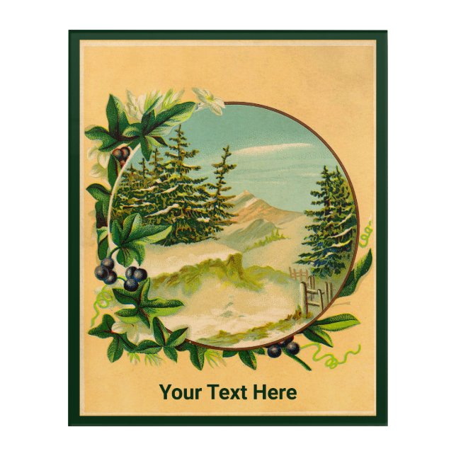 Rustic Mountain Scene Acrylic Print (Front)