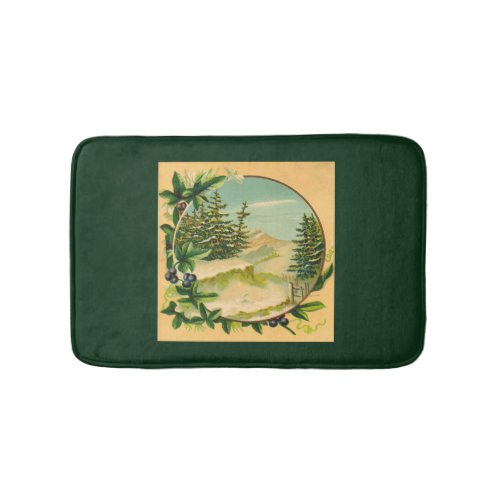 Rustic Mountain Scene Bath Mat