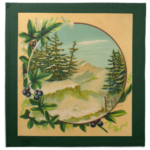 Rustic Mountain Scene Cloth Napkin