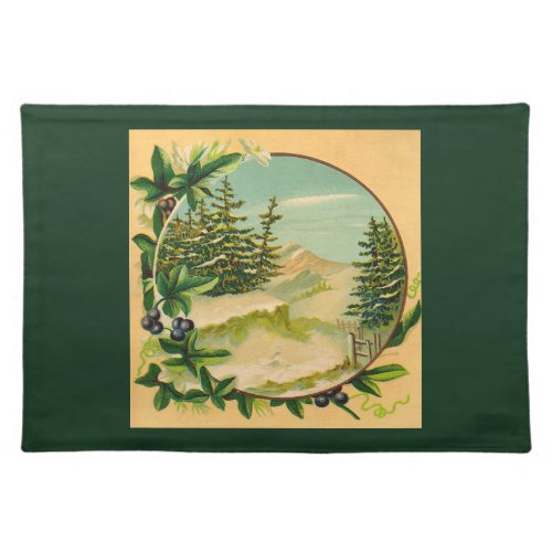 Rustic Mountain Scene Cloth Placemat