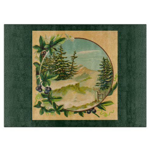 Rustic Mountain Scene Cutting Board