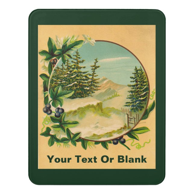 Rustic Mountain Scene Door Sign (Contemporary Vert)