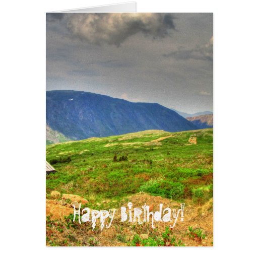 Rustic Mountain Scene; Happy Birthday Card | Zazzle