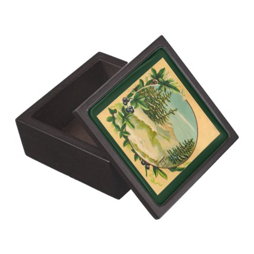 Rustic Mountain Scene Jewelry Box