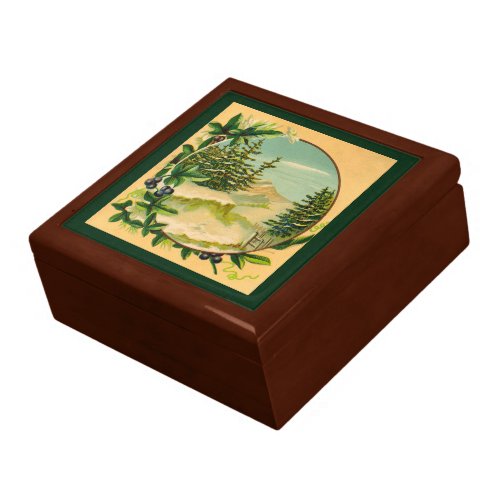 Rustic Mountain Scene Keepsake Box