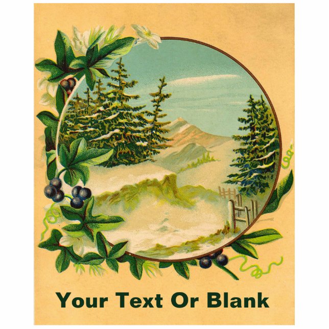 Rustic Mountain Scene Statuette (Front)