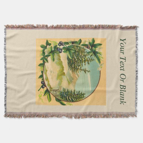 Rustic Mountain Scene Throw Blanket