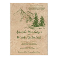 Rustic Mountain Scenic wedding Invites