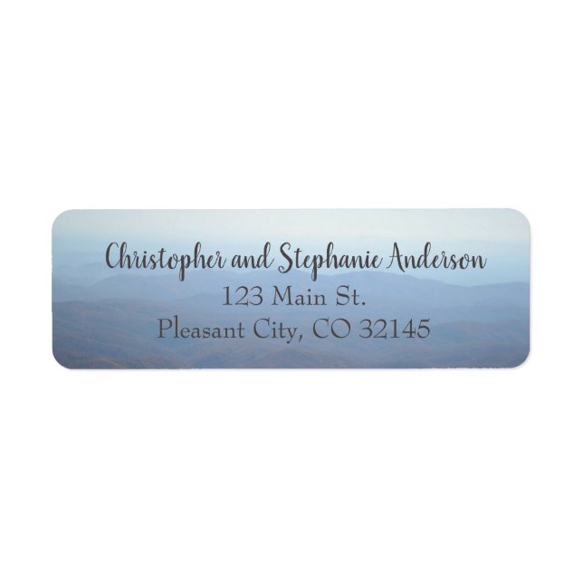 Rustic Mountain Simple Script Return Address  Label (Front)