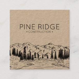 Rustic Mountain   Square Business Card