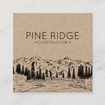 Rustic Mountain | Square Business Card by IYHTVDesigns at Zazzle