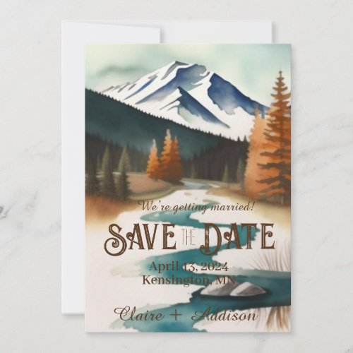 Rustic Mountain Stream  Save The Date
