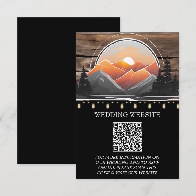 Rustic Mountain Valley Forest Sunset Nature Enclosure Card (Front/Back)