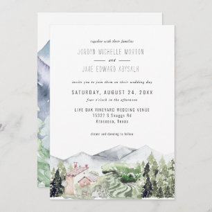 Rustic Mountain Vineyard Wedding Invitation