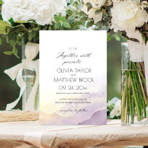 Rustic Mountain Watercolor  Purple East Wedding Invitation