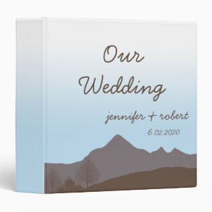 Rustic Mountain Watercolor Wedding Album Binder