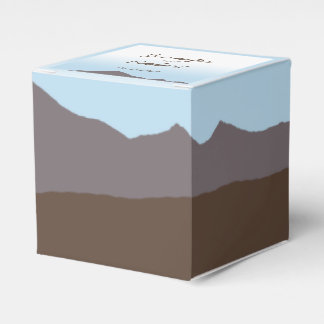 Rustic Mountain Watercolor Wedding Favor Box