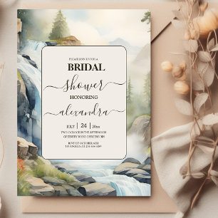 Rustic Mountain Waterfall Boho Bridal Shower Invitation