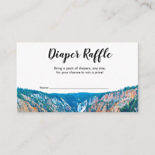 Rustic Mountain Waterfall Diaper Raffle Enclosure Card
