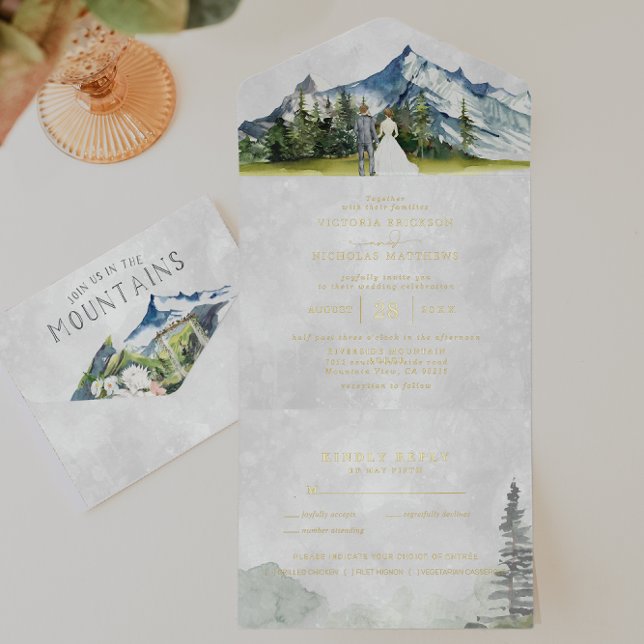 Rustic Mountain Wedding All in One Wedding Invite (Creator Uploaded)