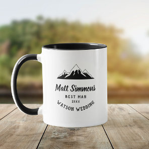 Rustic Mountain Wedding Best Man Gift Modern Cool Mug