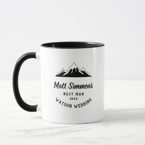 Rustic Mountain Wedding Best Man Gift Modern Cool Mug