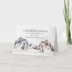 Rustic Mountain Wedding Day Daughter Son in Law Letterpress Thank You Card