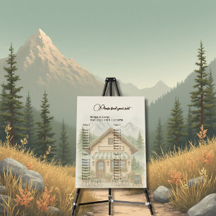 Rustic Mountain wedding Destination seating chart Foam Board
