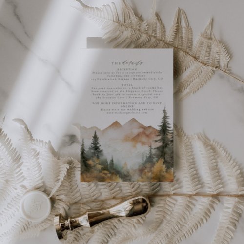 Rustic Mountain Wedding Details Enclosure Card