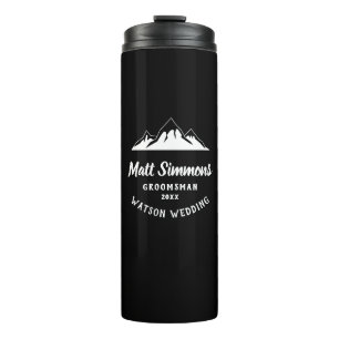 Rustic Mountain Wedding Groomsman Gift Modern Cool Thermal Tumbler