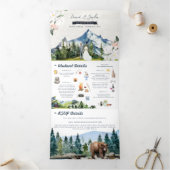 Rustic Mountain Wedding | Illustrated Tri-Fold Invitation (Inside)