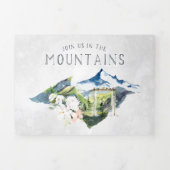 Rustic Mountain Wedding | Illustrated Tri-Fold Invitation (Cover)
