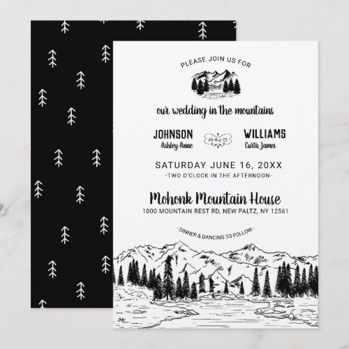 Rustic Mountain Wedding Invitation