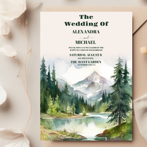 Rustic Mountain Wedding Invitation