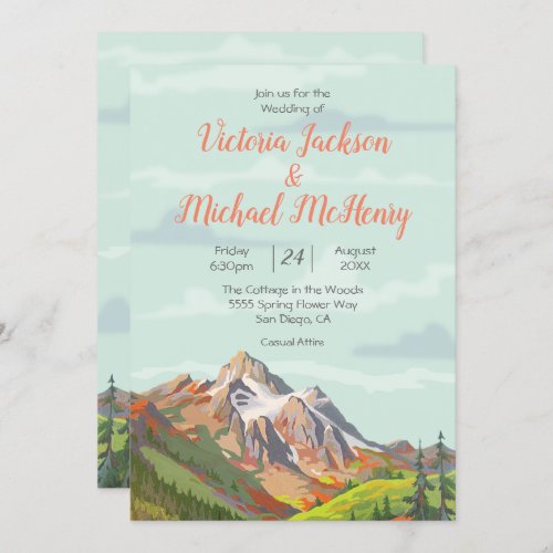 Rustic Mountain Wedding Invitation