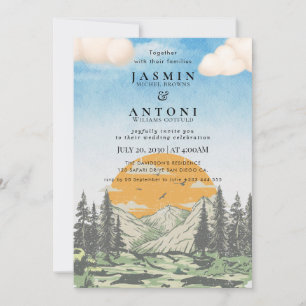 Rustic Mountain Wedding Invitation