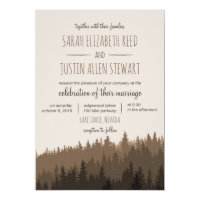 Rustic Mountain wedding invitation in brown