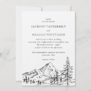 Rustic Mountain Wedding Invitation Template 