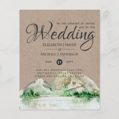 Rustic Mountain Wedding Lake Forest Wedding Invite