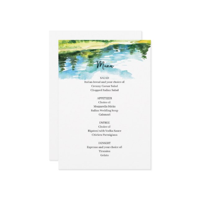 Rustic Mountain Wedding Menu (Front/Back In Situ)