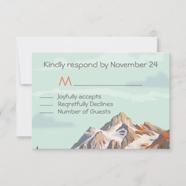 Rustic Mountain Wedding RSVP (Front)