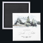 Rustic Mountain Wedding Save the Date Magnet<br><div class="desc">Rustic Mountain Wedding Save the Date Magnet</div>