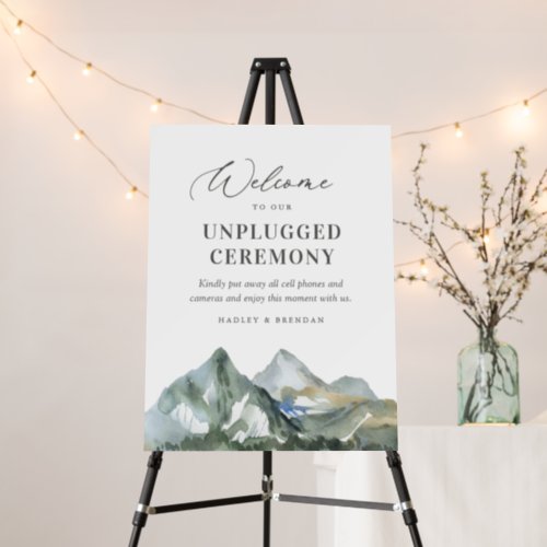 Rustic Mountain Wedding Unplugged Ceremony Sign