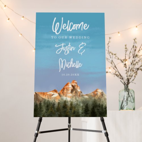 Rustic Mountain Wedding Welcome Sign