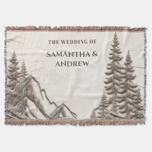 Rustic Mountain Wedding Welcome Throw Blanket